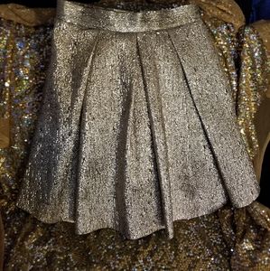 Eliza J Gold Pleaded Skirt!